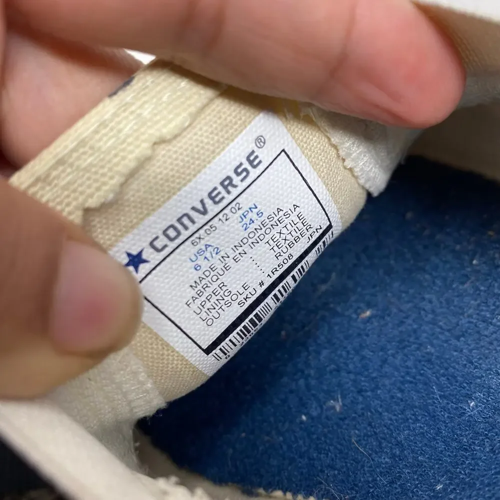 Converse Slip On Wingtip Canvas Sneakers Cream Men's 6.5